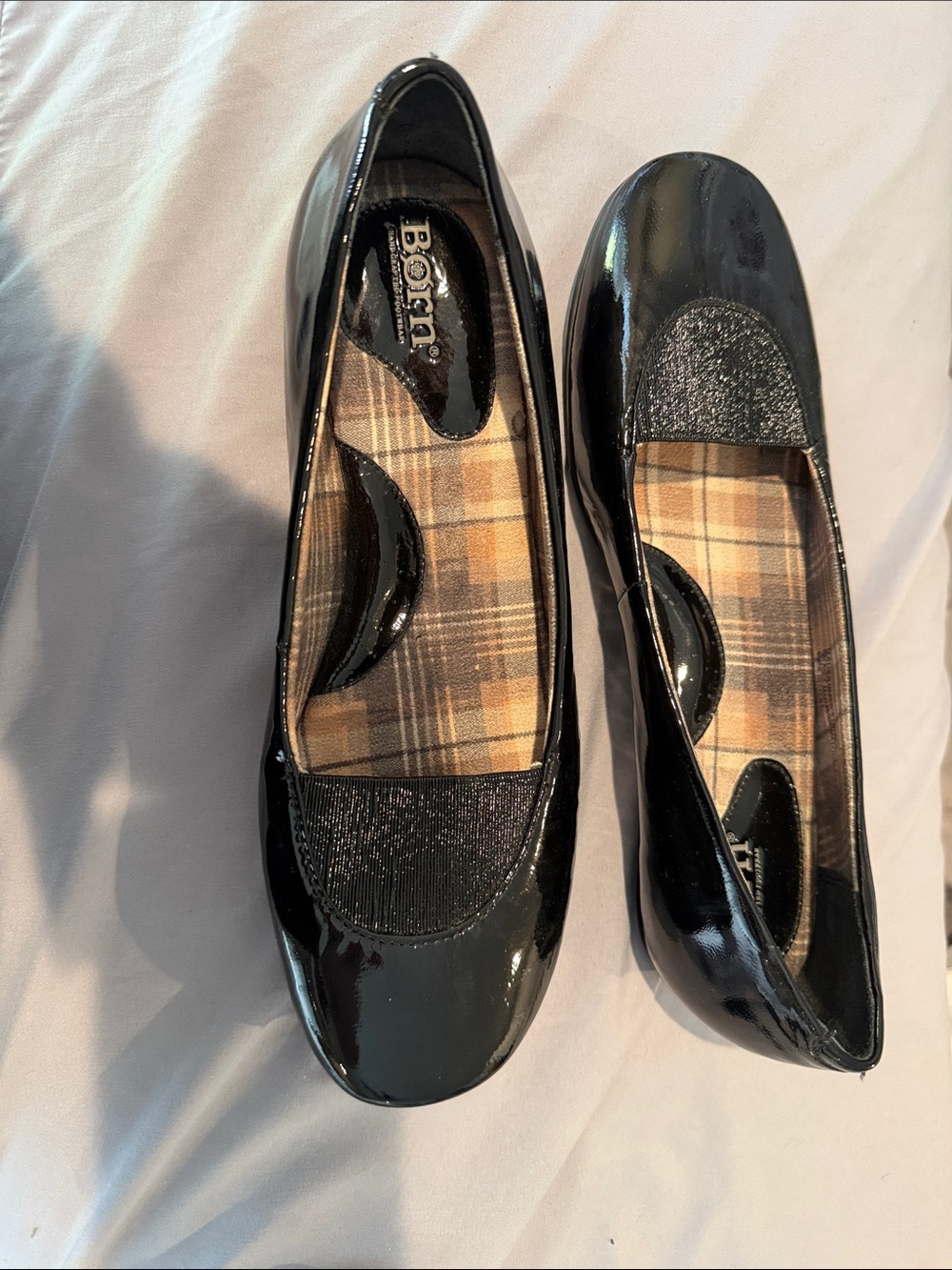 Born Black Patent Leather Slip-On Ballet Flats